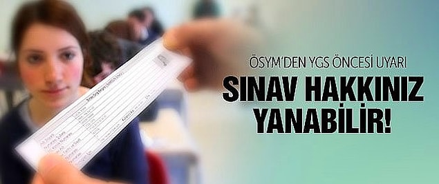 12. Sınav giriş begelerini hazır mı diye 50 kere kontrol etmek