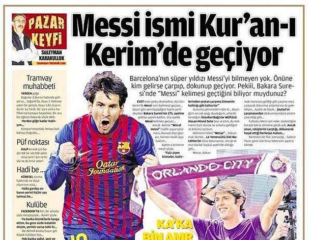 3. Messi'nin adının Kuran'ı Kerim'de geçmesi