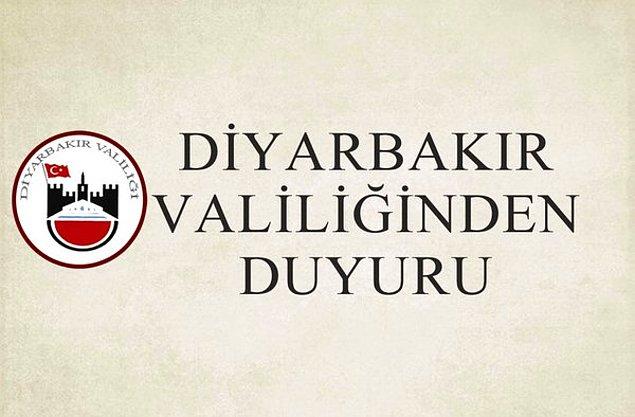 Diyarbakır Valiliği’nden konuyla ilgili yapılan açıklamada şöyle denildi: