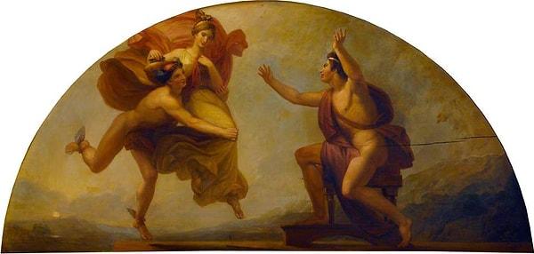 11. Böyle dedikten sonra baş tanrı ilk kadını yeryüzüne indirdi ve Prometheus'un kardeşi Epimetheus'a gelin olarak gönderdi.