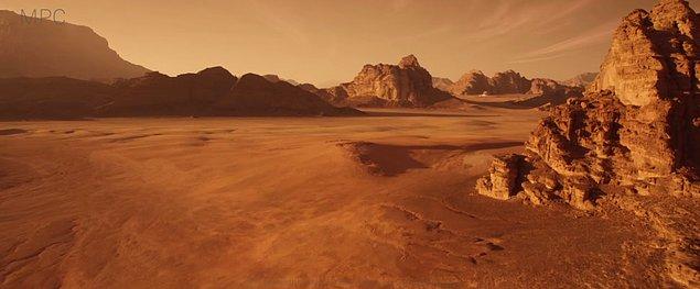 14. Mars'ın yüzeyine en yakın görüntüyü yakalamak için kullanılan Ürdün'ün Ay Vadisi çölleri bile...