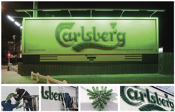 15. Название марки пива, сделанное из бутылок этого же самого пива.