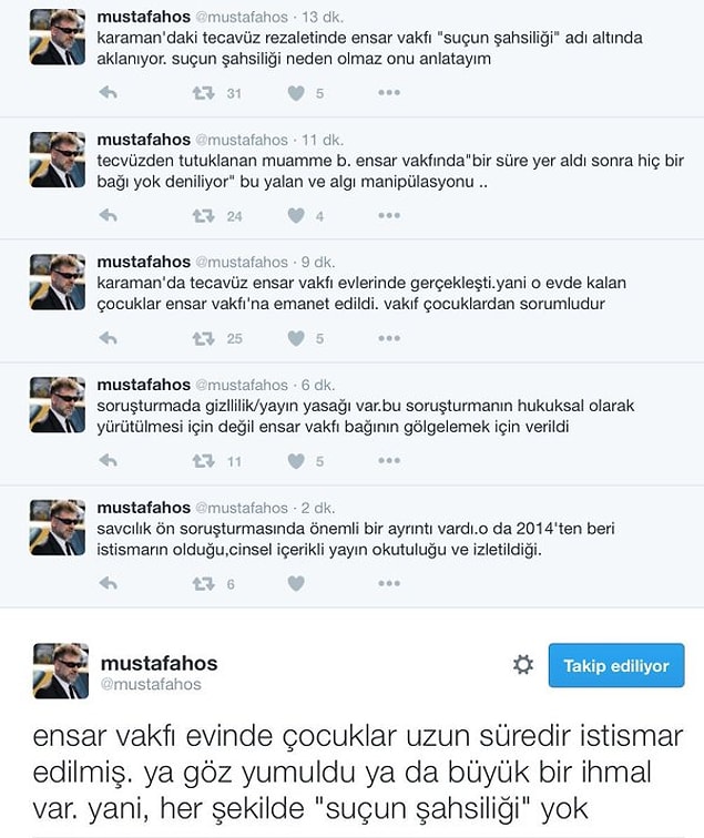 Gazeteci Mustafa Hoş ise olayın şahsi olmadığına dair tweetler attı.