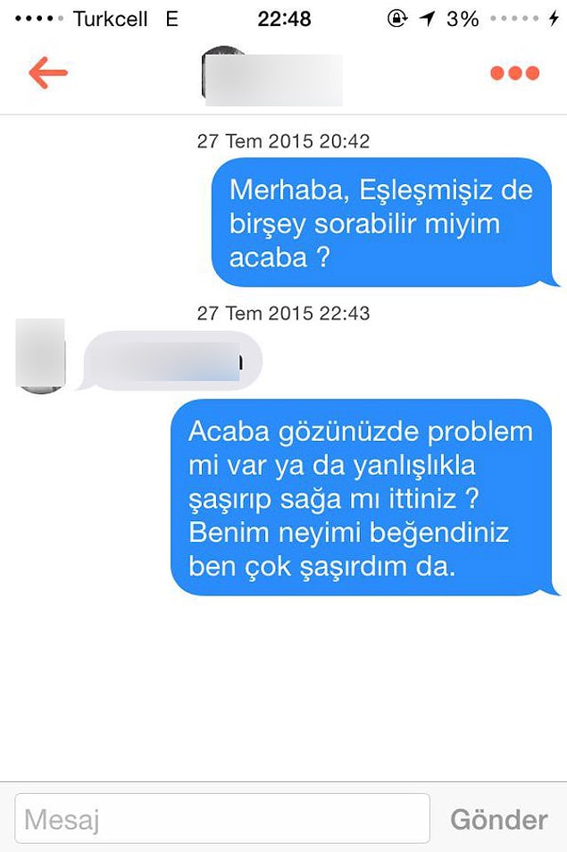 3. "Bir an emin olamadım"
