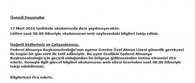 2. Ve İstiklal Caddesi saldırısı öncesinde Almanya Devleti Beyoğlu bölgesindeki kurumlarını tatil etmişti.