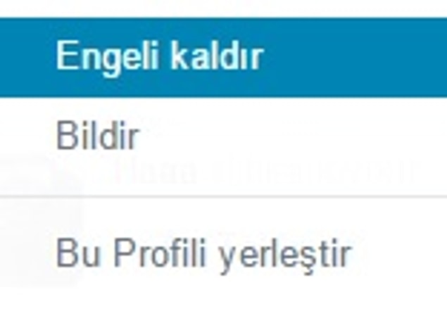 sonra engelini kaldırıyorsunuz. Böylece karşıdaki kişi artık sizi takip etmiyor.