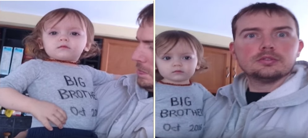 Eşinin Hamile Olduğunu Çocuğunun T-shirt'ünden Öğrenen Baba ve O Anki Tepkisi