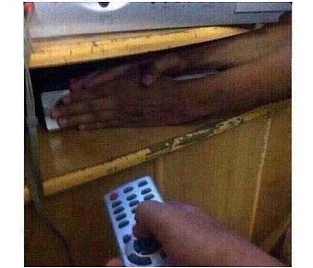 1. When your sibling has the remote, block the signal receiving spot on the TV  😁