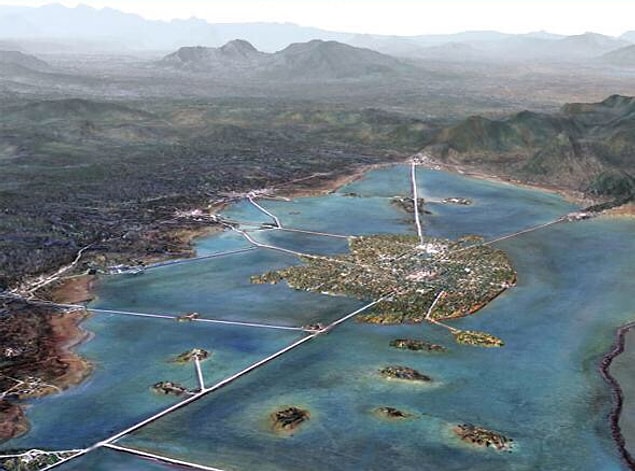 11. Antik Aztek İmparatorluğu'nun başkenti olan Tenochtitlan, 200.000'in üzerindeki nüfusuyla bir zamanlar Amerika'daki en büyük şehirdi.