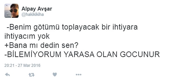 14. Yarasa olan gocunur...