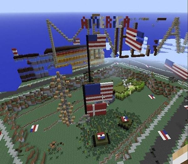 30. Danimarka hükümeti, Minecraft'ta Danimarka'nın birebir kopyasını inşa etti. Amerikalılar ise ülkeyi işgal edip her yeri kendi bayrakları ile doldurdular.