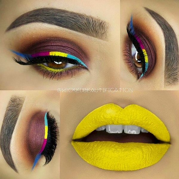 8. Поверхность губ можно также заштриховать тенями.