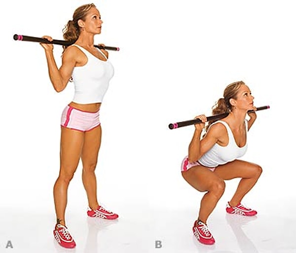 5. Сквот можно выполнять с "тяжестью" или без, как вам удобнее.