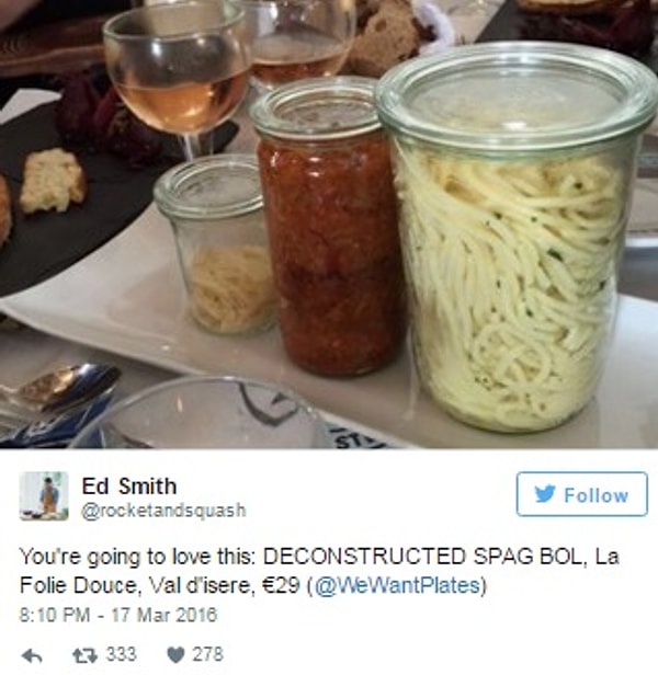 4. Это "шикарное" заведение, подающее изысканные спагетти Болоньезе в бабушкиных банках 👵