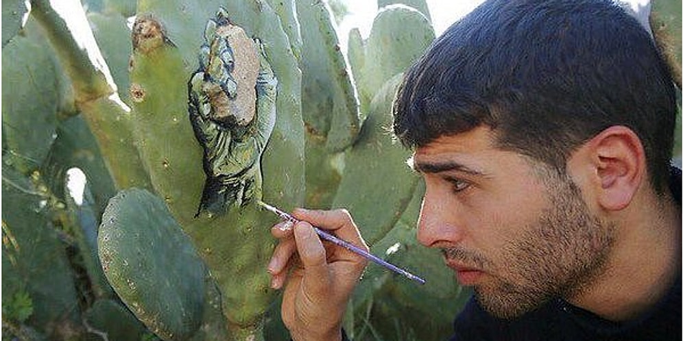 Filistin'in Yaşadığı Acıları Kaktüslere Resmeden Gazzeli Sanatçı Ahmed Yasin ile Tanışın