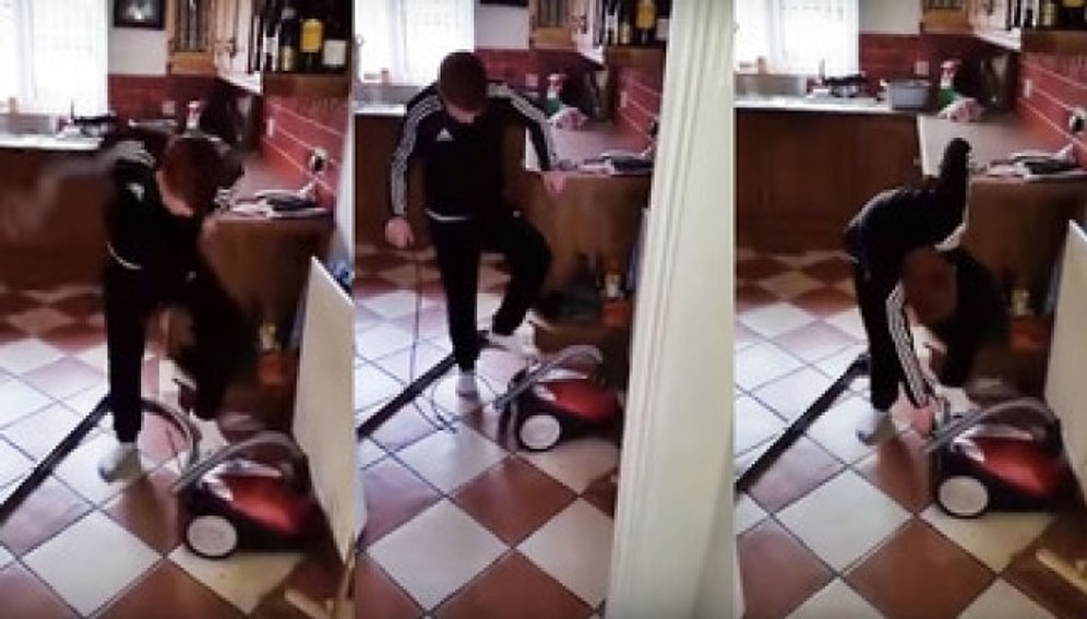 İrlandalı Baba Oğluna Elektrik Süpürgesinin Nasıl Çalıştırılacağını Anlatıyor