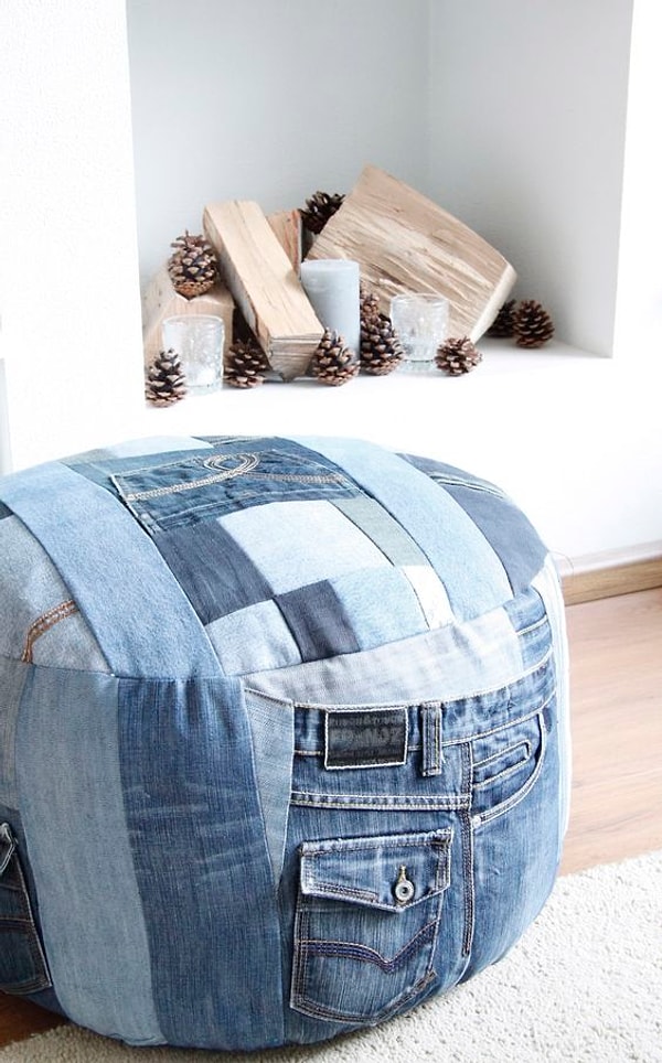 3. Джинсовые пуфики.