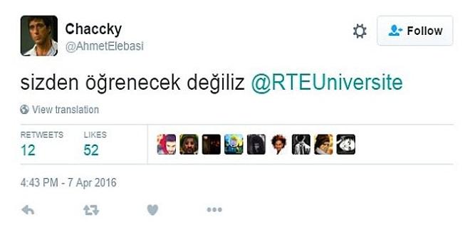 Sloganını Arayan Recep Tayyip Erdoğan Üniversitesi'ne Twitter'dan Gelen 15 Öneri