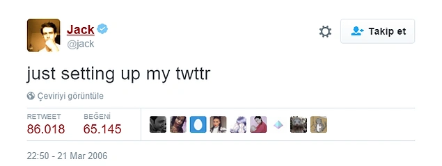 Jack'in neden 'twitter' yerine 'twttr' yazdığını da anlamış olduk. 😌