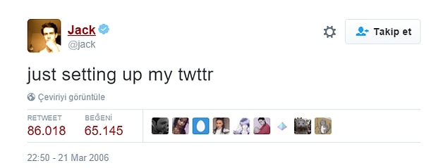 Jack'in neden 'twitter' yerine 'twttr' yazdığını da anlamış olduk. 😌