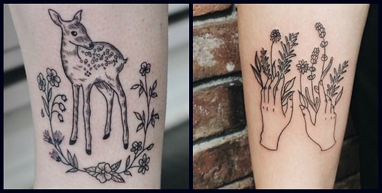 Утонченные весенние татуировки для любителей природы