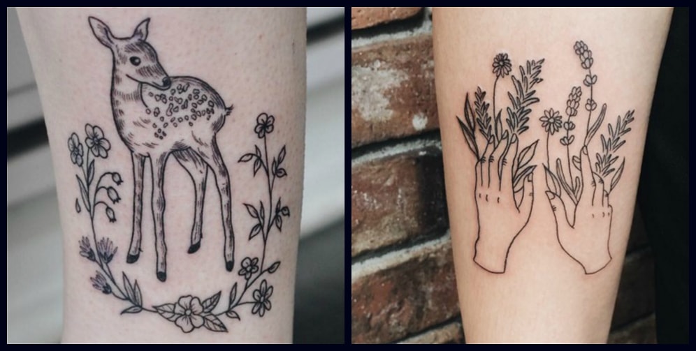 Утонченные весенние татуировки для любителей природы