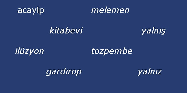 7. Görseldeki kelimelerden kaç tanesinin yazımı yanlıştır?