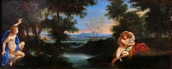8. Bir gün Hermaphrodite, göl kenarındaki rengarenk çiçeklerin arasında dolaşırken, Salmakis ile karşılaşmış.
