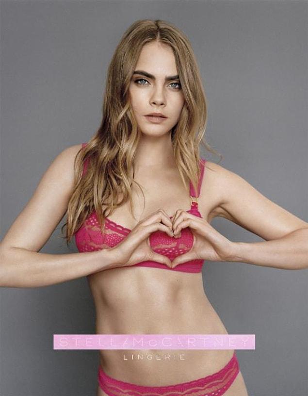 Cara Delevigne modeled for this bra, which has been available since October.