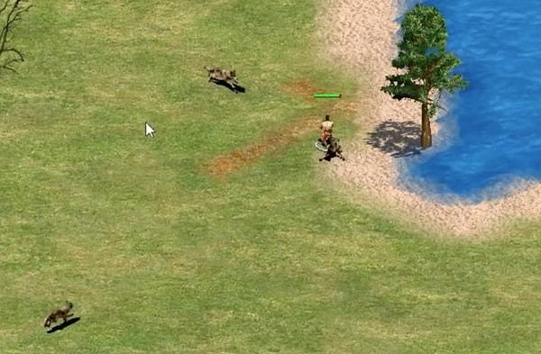 4. Age of Empires 2'de su kenarına liman yapmaya gönderdiğiniz işçinize kurtların saldırması.