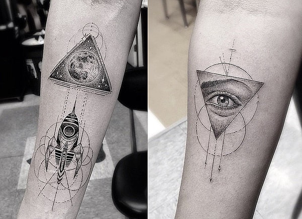 Геометрические формы и символические тату - для харизматичных и оригинальных!
