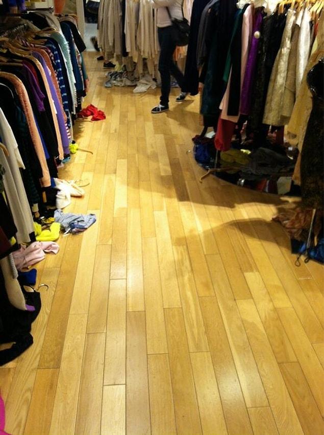 4. Let alone the fitting rooms, not leaving the clothes where you have originally found them...