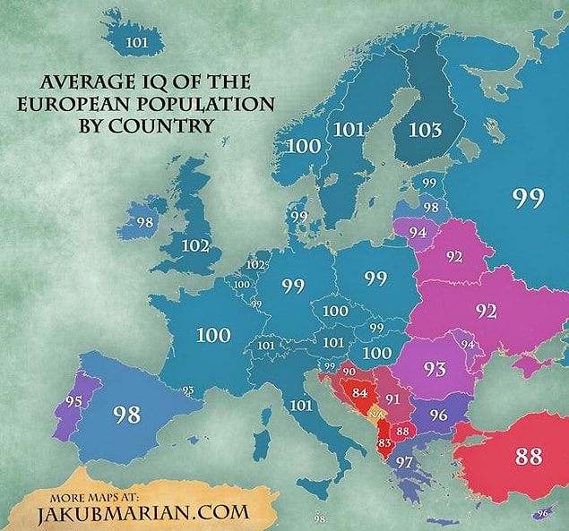 Avrupa IQ ortalamasındaki durumumuz... Bunları izlediğimiz için mi IQ ortalaması bu kadar düşük, IQ ortalaması bu kadar düşük olduğu için mi bunları izliyoruz?