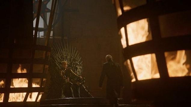 15. Just as this one, even though Joffrey is the "king," we can clearly see who is the real king between the burning flames...