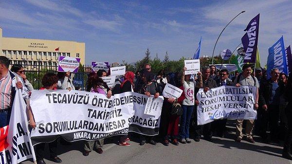 Adliye önünde protesto: Tecavüzcüleri korumayın