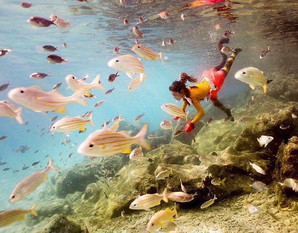 8. Aradığı büyülü su altı dünyasını Karayip Adası Bonaire'de buluyor.