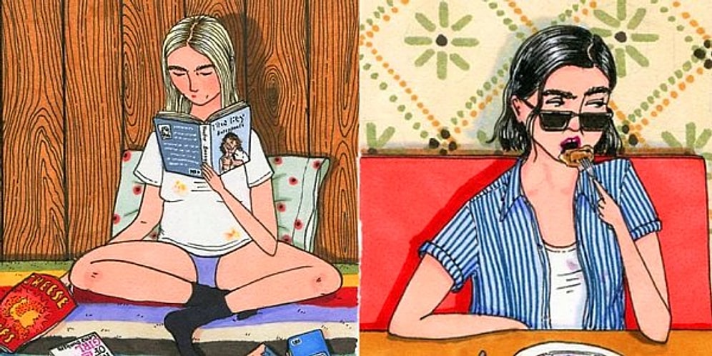 16 иллюстраций, на которых изображена непохожая на "инстаграмную" повседневная жизнь девушек