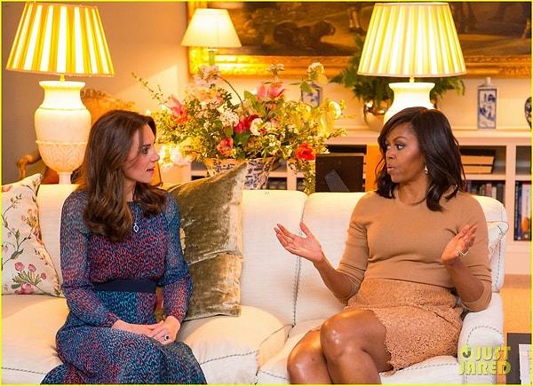 Kate Middleton ve Michelle Obama da, bu görüşme sayesinde yakınlaşma fırsatı buldu.