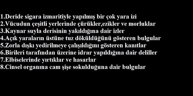 13. Sylvia Likens'in otopsi raporu ve bulgular