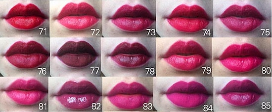 Как выглядят на губах 97 оттенков помады?