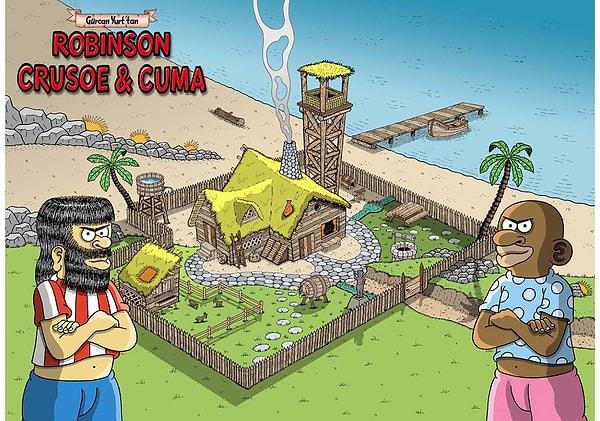 16. Ülkemizde, Gürcan Yurt tarafından Robinson Crusoe ve Cuma olarak karikatürleştirilmiştir.