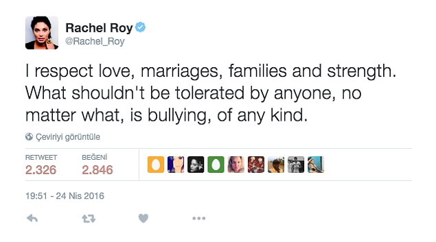 Roy also defended herself on her Twitter account.