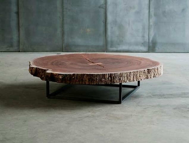 5. Just cut one 2-4 inches thick and put some metal underneath. There goes your brand new coffee table.