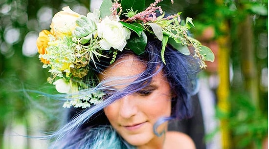 25 смелых невест: под венец с цветными волосами