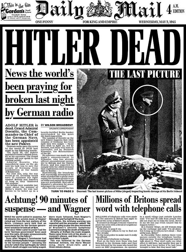 14. Hitler’in ölümüyle ilgili pek çok soru işareti bulunmaktadır.