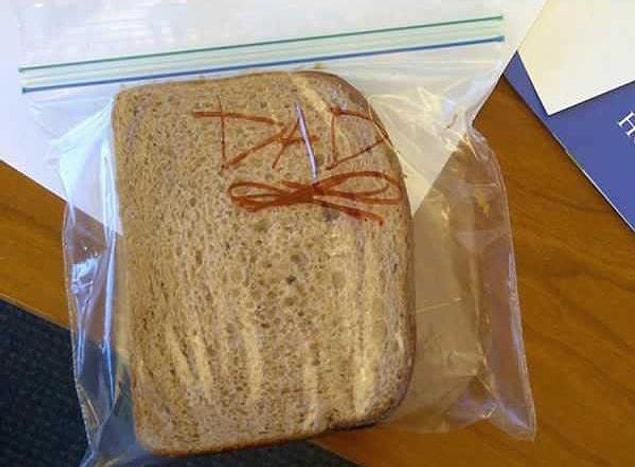 15. Even though her dad didn't want one, she prepped a sandwich for him...