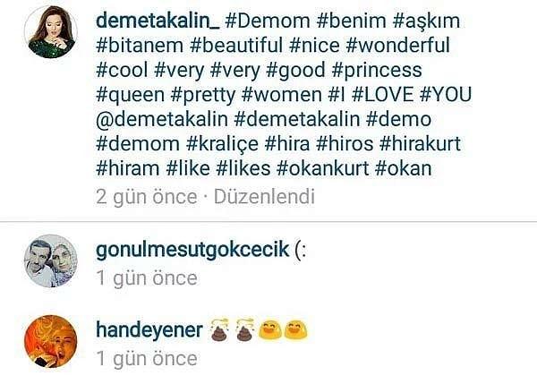 Fan sayfasının paylaştığı fotoğraflardan birinin altına, Hande Yener olmayacak bir yorum bıraktı: "💩 💩 "