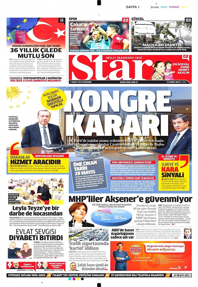 Gazetelerde Bugün | 5 Mayıs Perşembe
