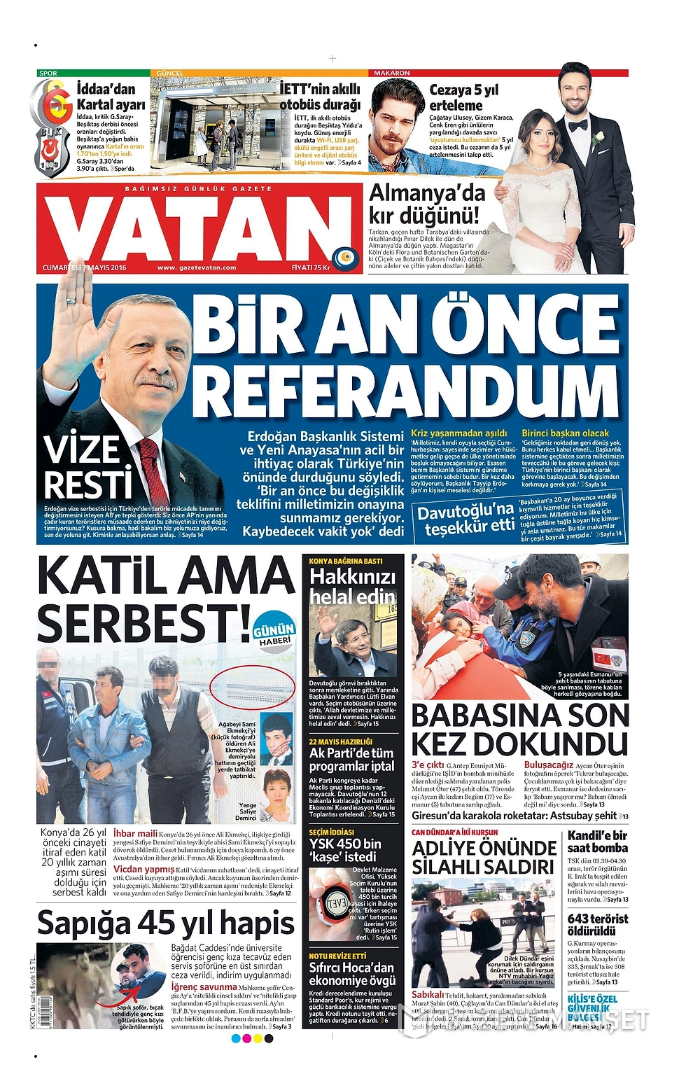 Gazetelerde Bugün | 7 Mayıs Cumartesi