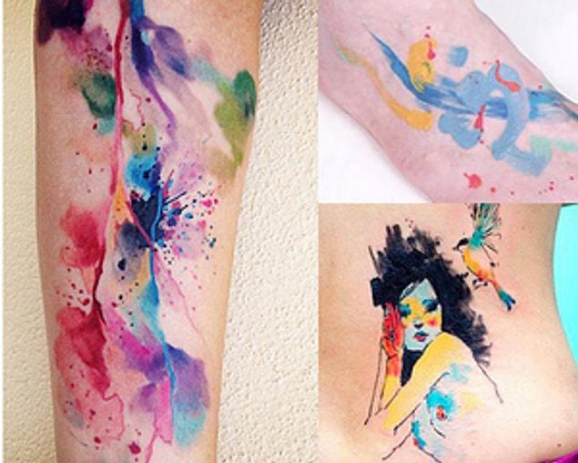 An abstract tattoo with watercolor effect!